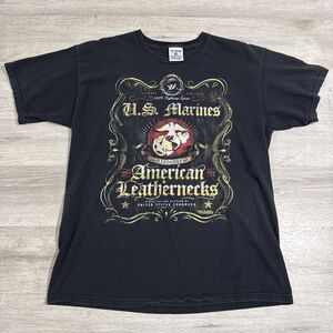 U.S. Marines Shirt Men’s Large Black 7.62 Design Cotton American Leathernecks
